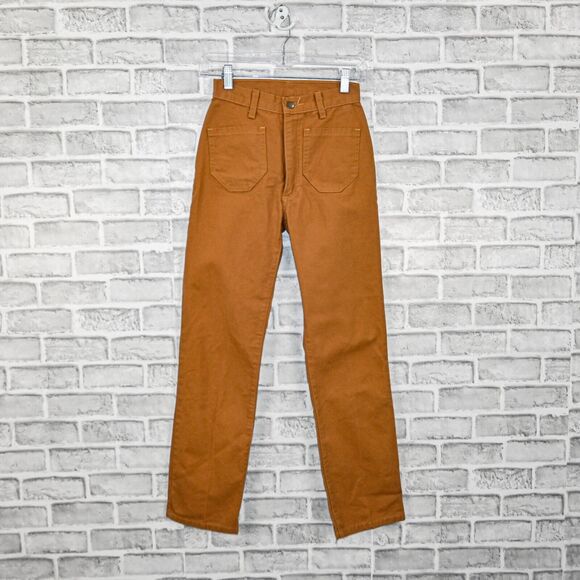 LYKKE WULLF Women's PErfected Ranch Pant Organic Cotton canvas Honey sz 0 - Picture 2 of 8